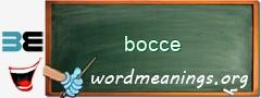 WordMeaning blackboard for bocce